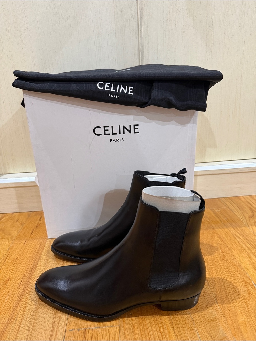 Celine Men’s Black Leather Ankle Boots